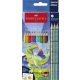 Színes ceruza készlet, háromszögletű, FABER-CASTELL "Grip Dinoszaurusz" 10+3 különböző szín