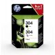 3JB05AE Tintapatron multipack Deskjet 2620, 2630 nyomtatókhoz, HP 304, fekete+színes, 120+100 oldal