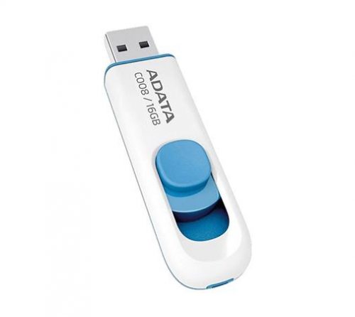 Pendrive, 16GB, USB 2.0, ADATA "C008", fehér