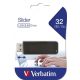 Pendrive, 32GB, USB 2.0, VERBATIM "Slider", fekete