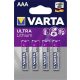 Elem, AAA mikro, 4 db, lítium, VARTA "Ultra Lithium"